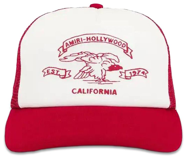 Amiri Eagle Trucker Hat Red Rose