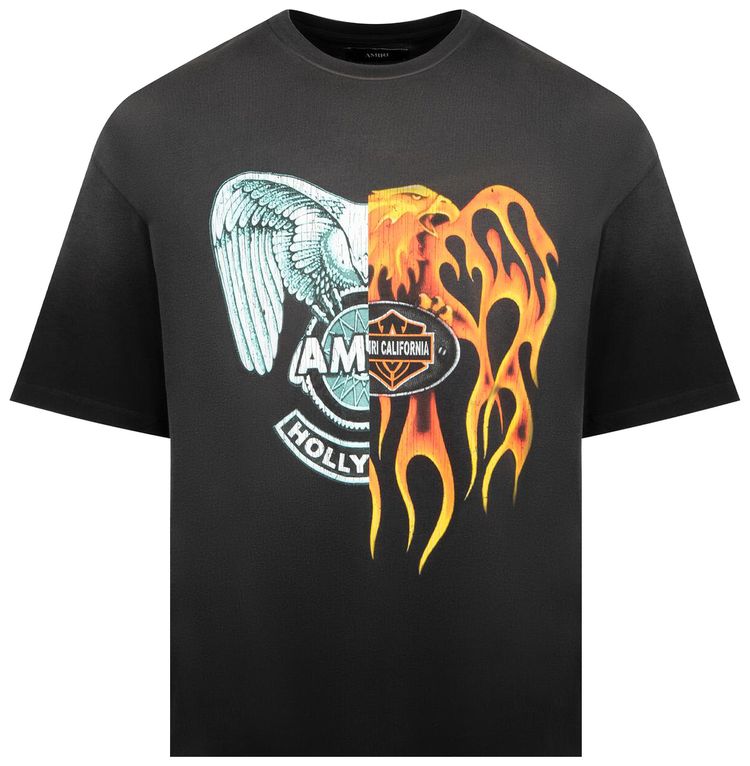 Amiri Spliced Logo Tee Black