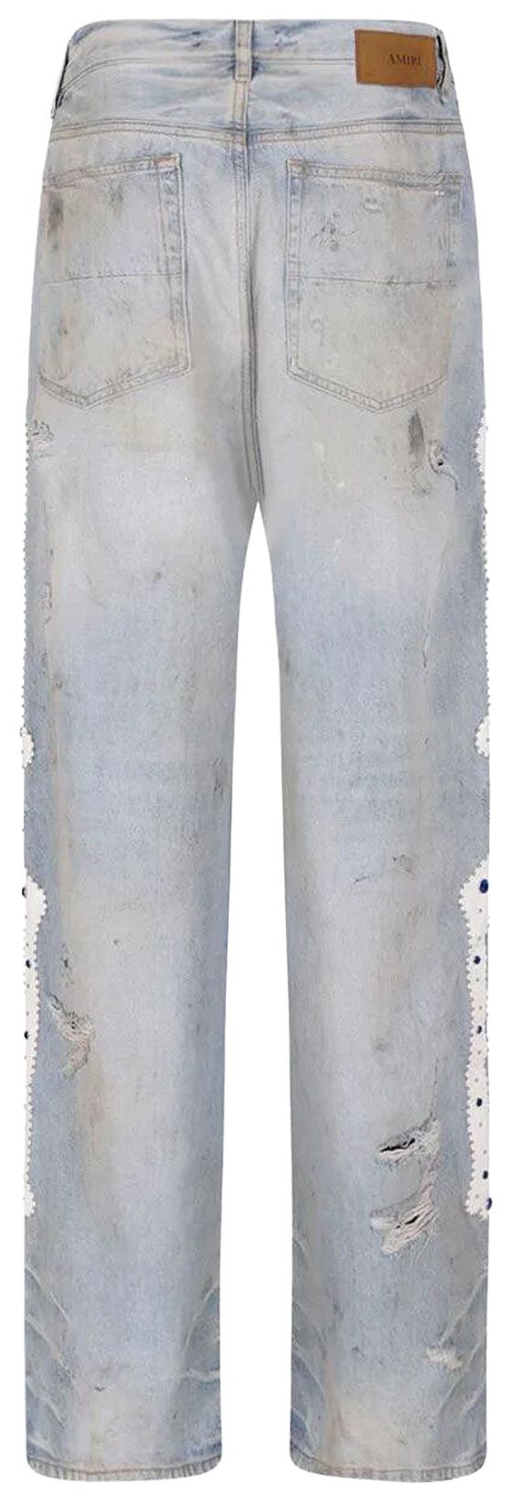 Amiri Bones Studded Baggy Jean Perfect Antique Indigo