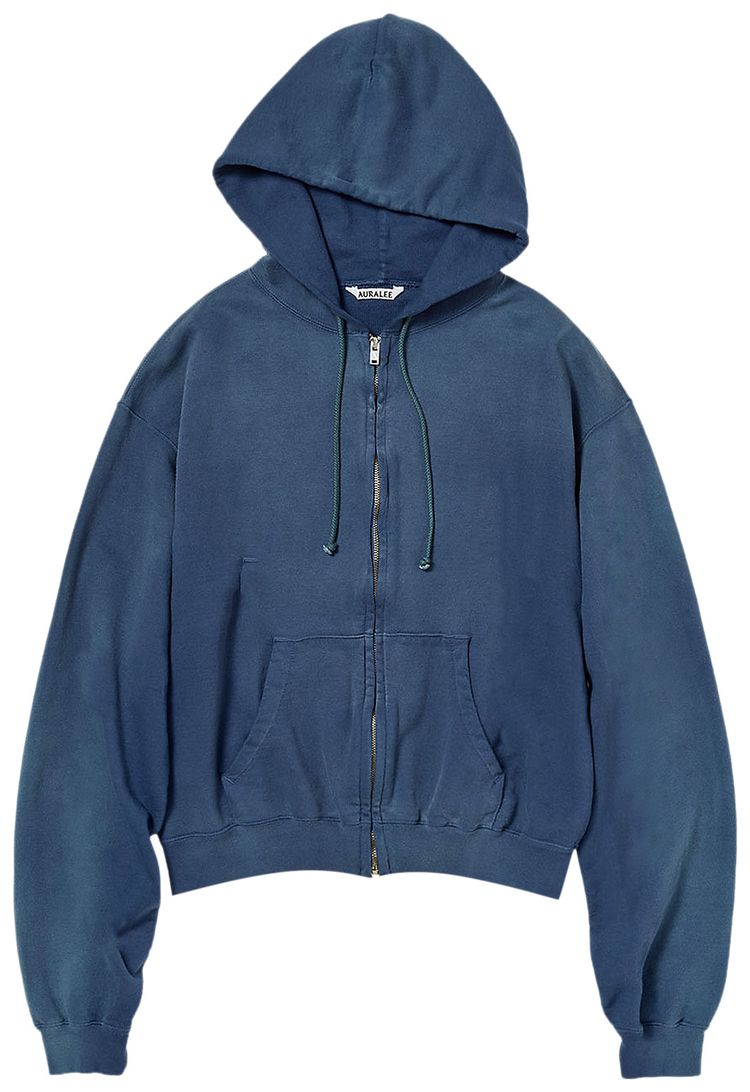 Auralee Product Dyed Pima Light Zip Parka Light Navy