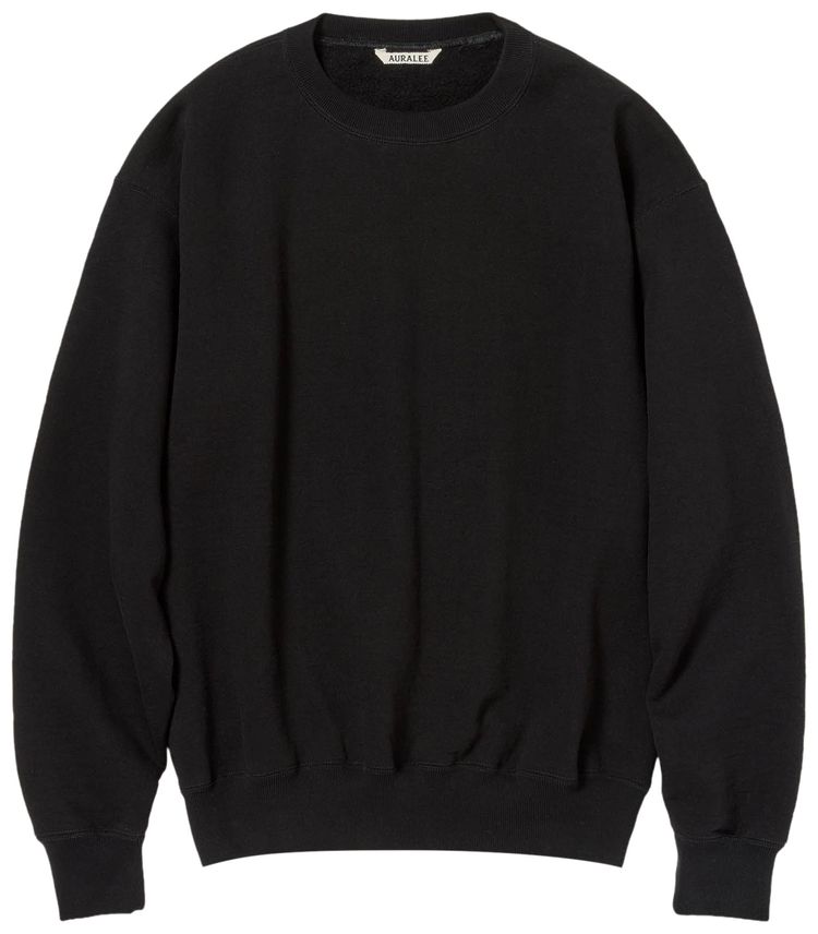 Auralee Smooth Soft BD Sweatshirt Black