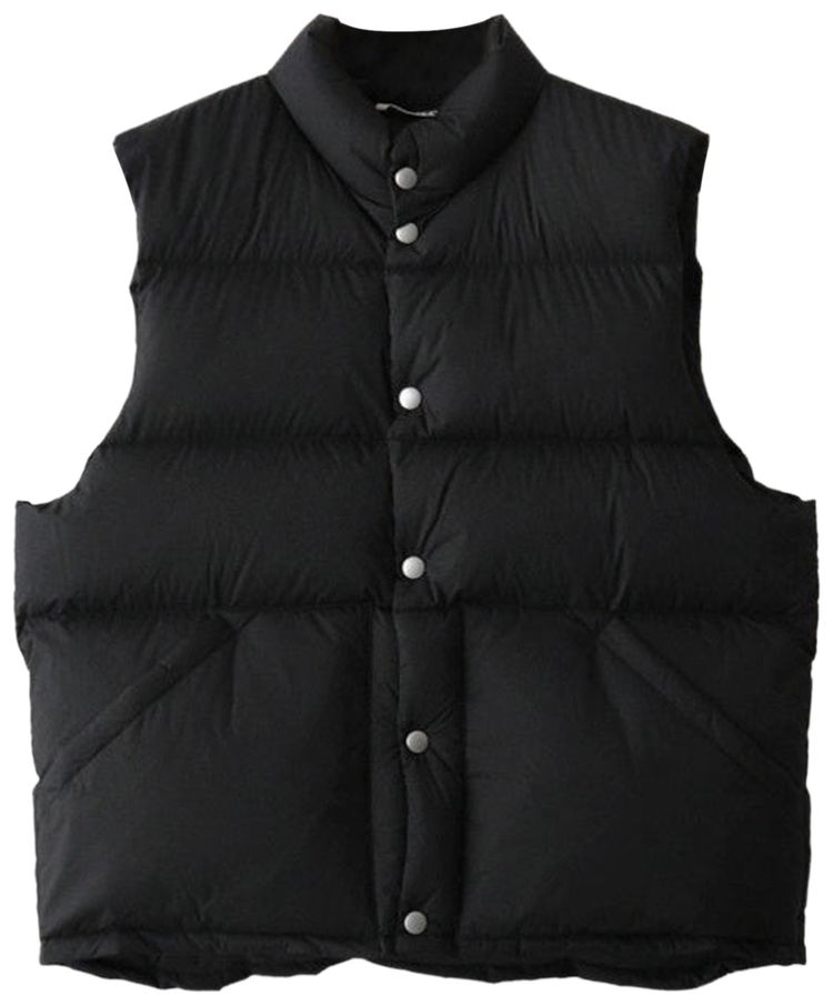 Auralee Super Light Nylon Ripstop Down Vest Black