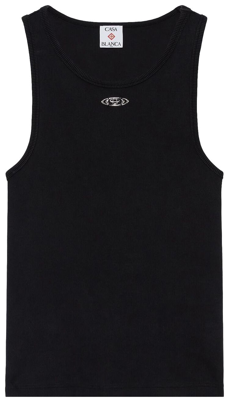 Casablanca Ribbed Tank Top Faded Black