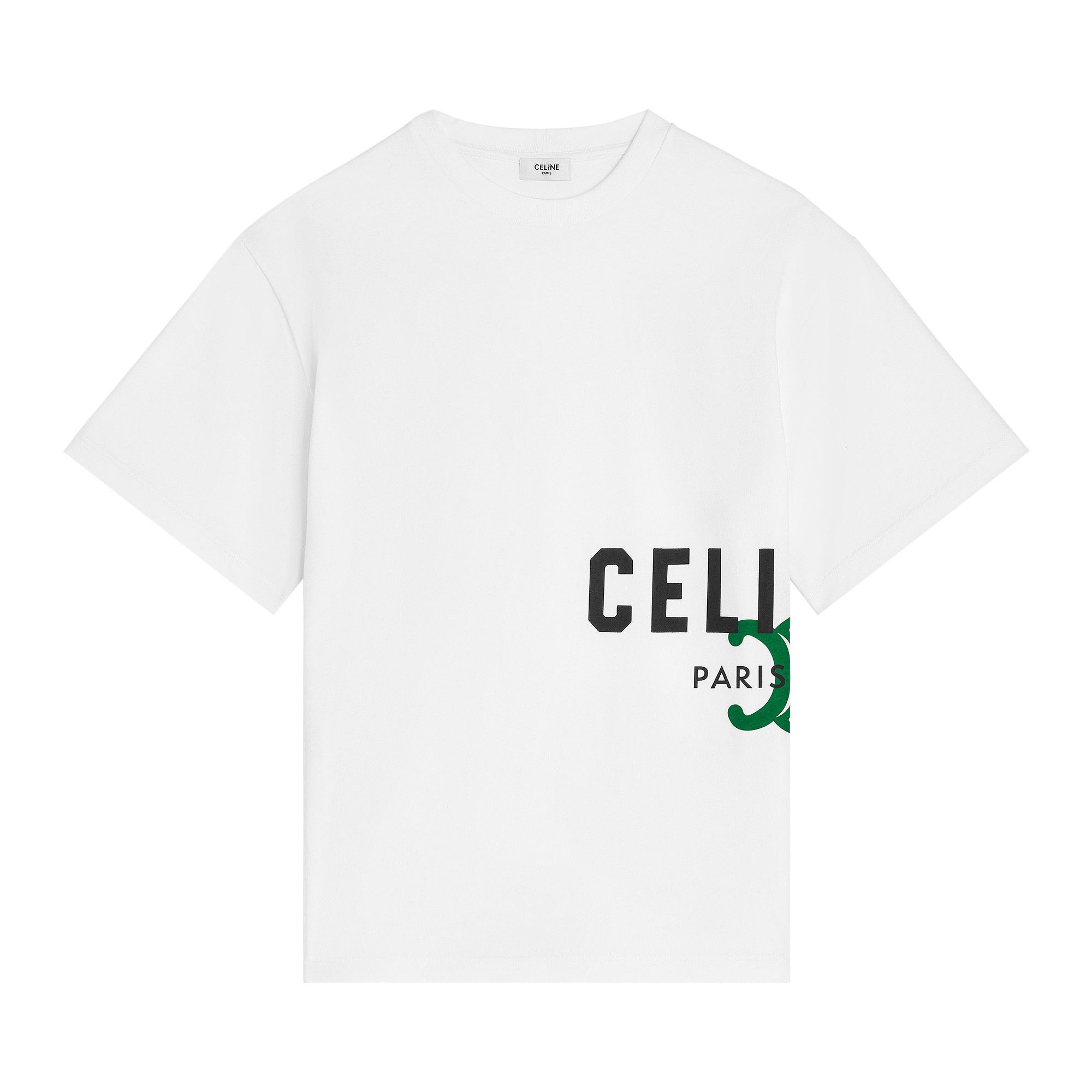 Buy CELINE Relaxed T-Shirt 'Optic White/Black/Dark Green