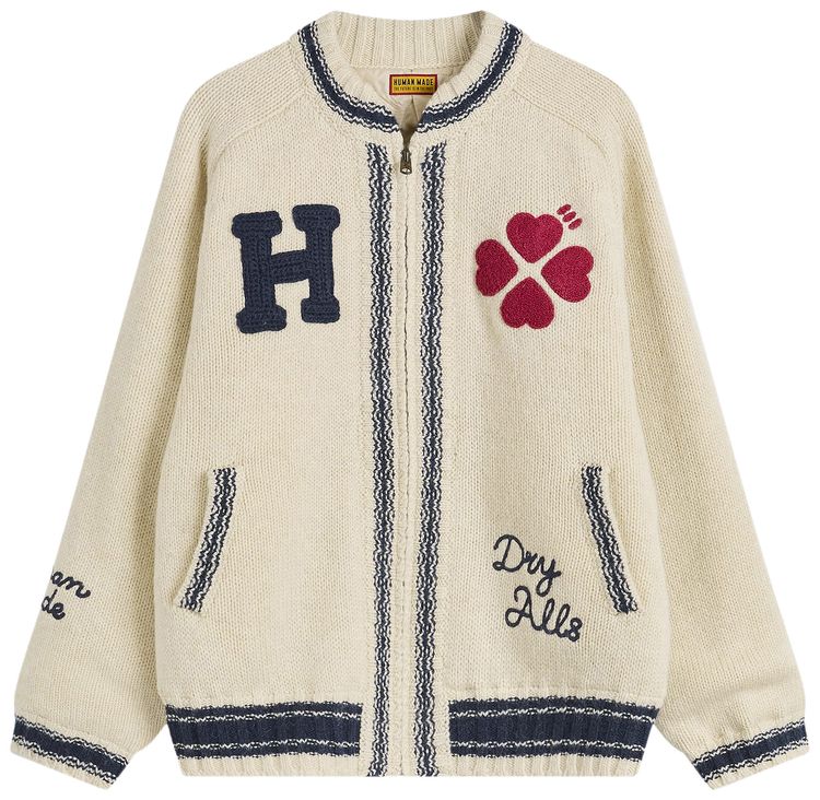 Human Made Zip Up Knit Jacket White