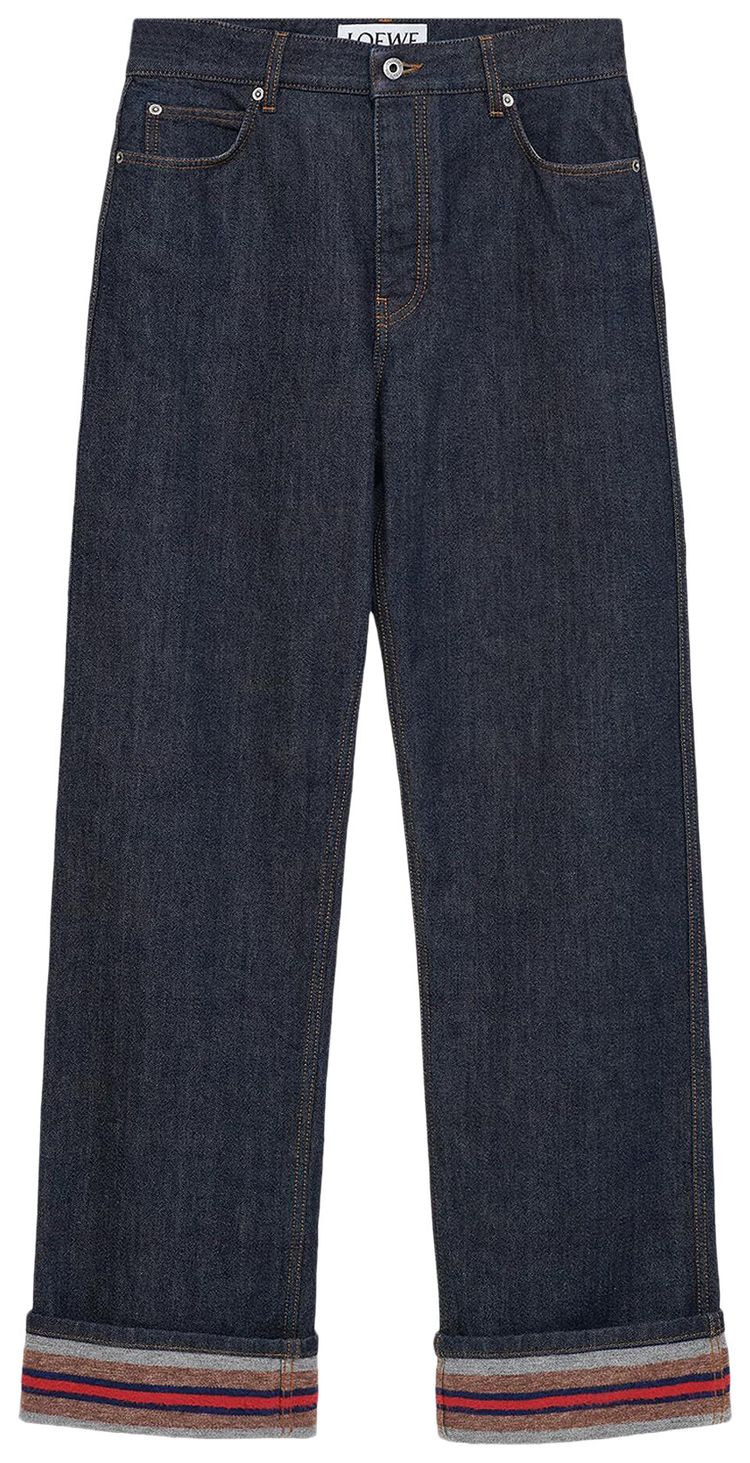Loewe Turn Up Jeans Raw DenimBlue