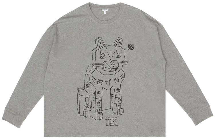 Loewe x Louis Wain Long Sleeve T Shirt Grey Melange