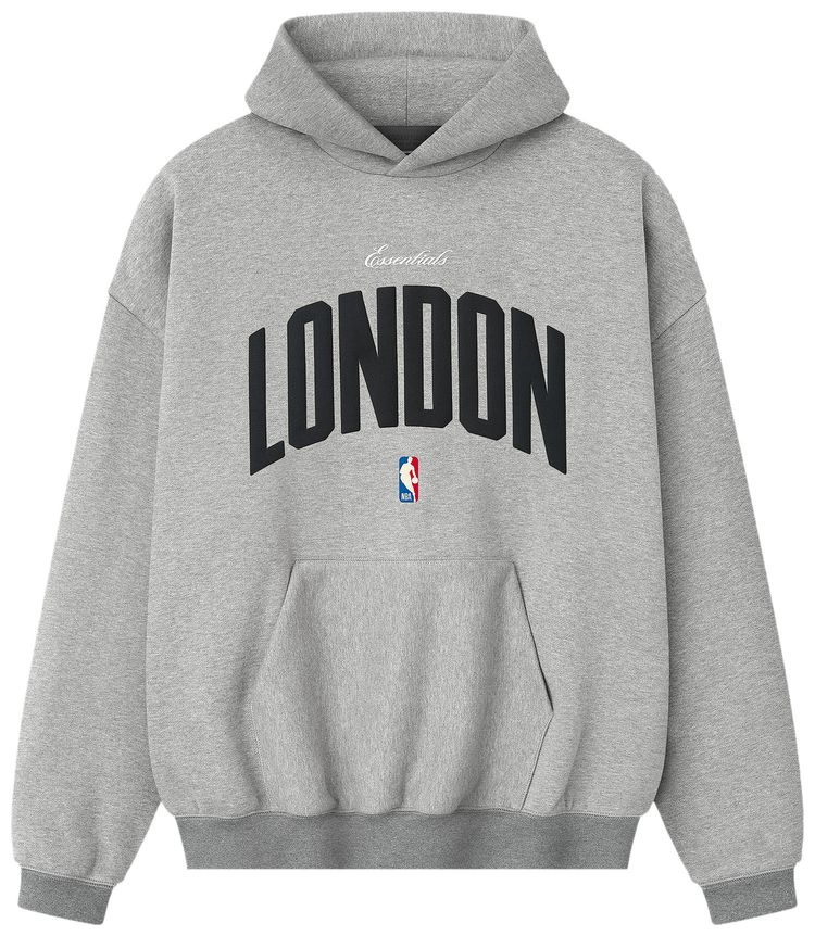 Fear of God Essentials NBA London 90s Hoodie Concrete Heather
