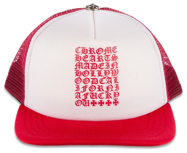 Chrome Hearts Eyechart Trucker Hat Red