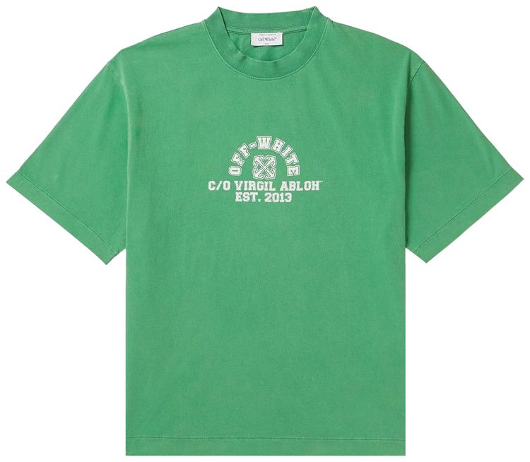 Off White 13 Skate College Tee Green