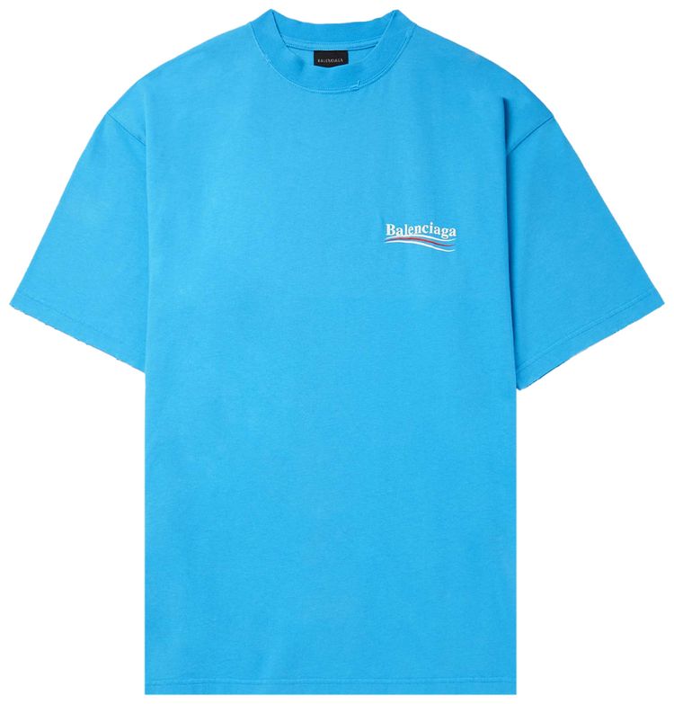 Balenciaga Political Campaign T Shirt Blue Sky