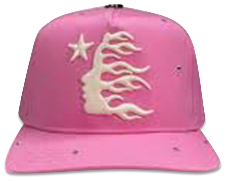 Hellstar OG Logo Rhinestone Snapback Hat Pink