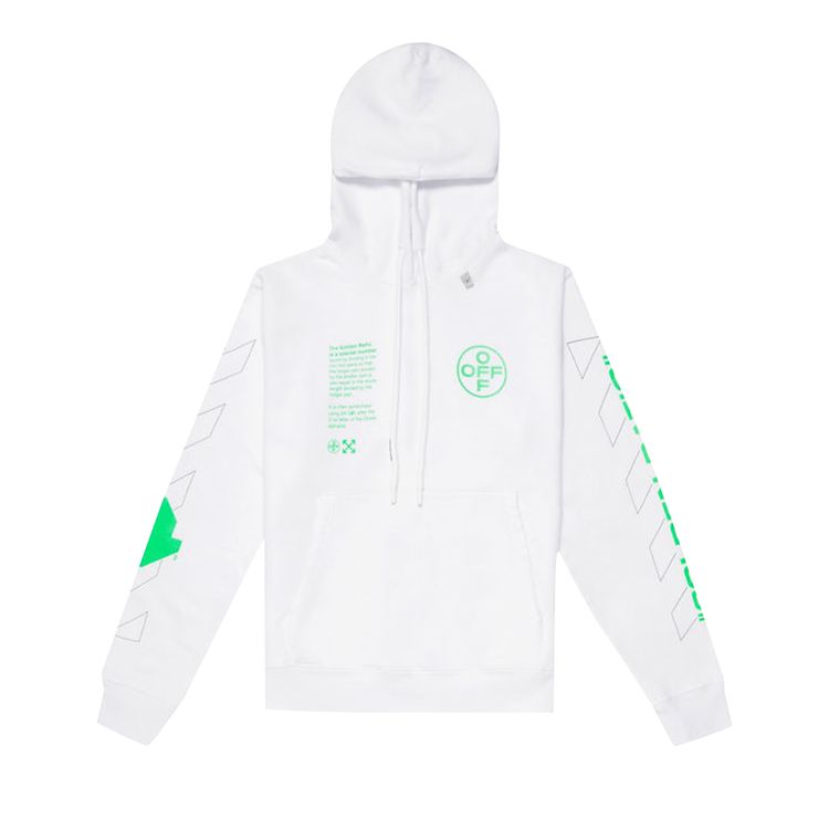 Off White Arch Shapes Incompiuto Hoodie WhiteBrilliant Green