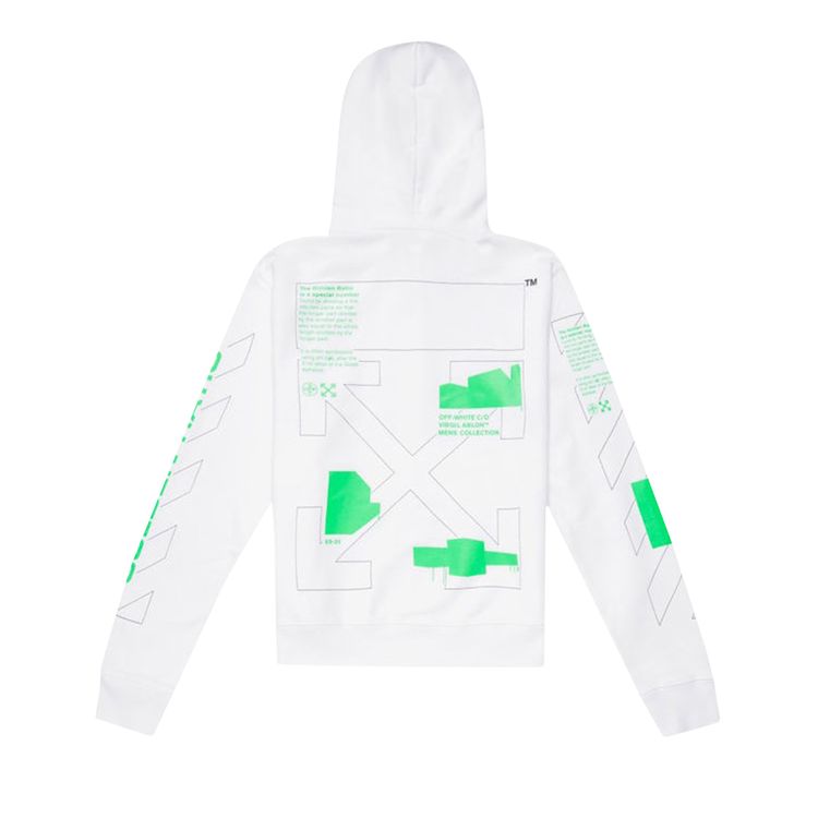 Off White Arch Shapes Incompiuto Hoodie WhiteBrilliant Green