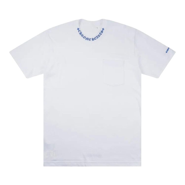 Chrome Hearts Neck Logo T Shirt WhiteBlue