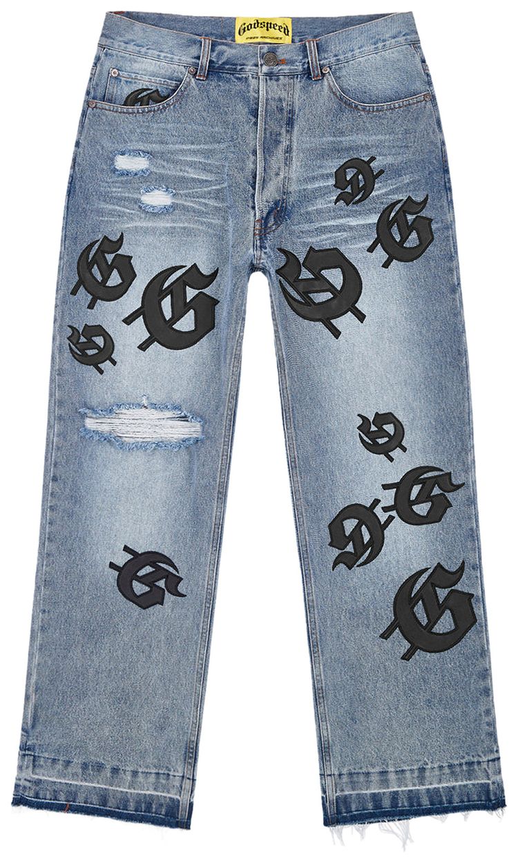 Godspeed Scattered GS Logo Denim Blue Wash