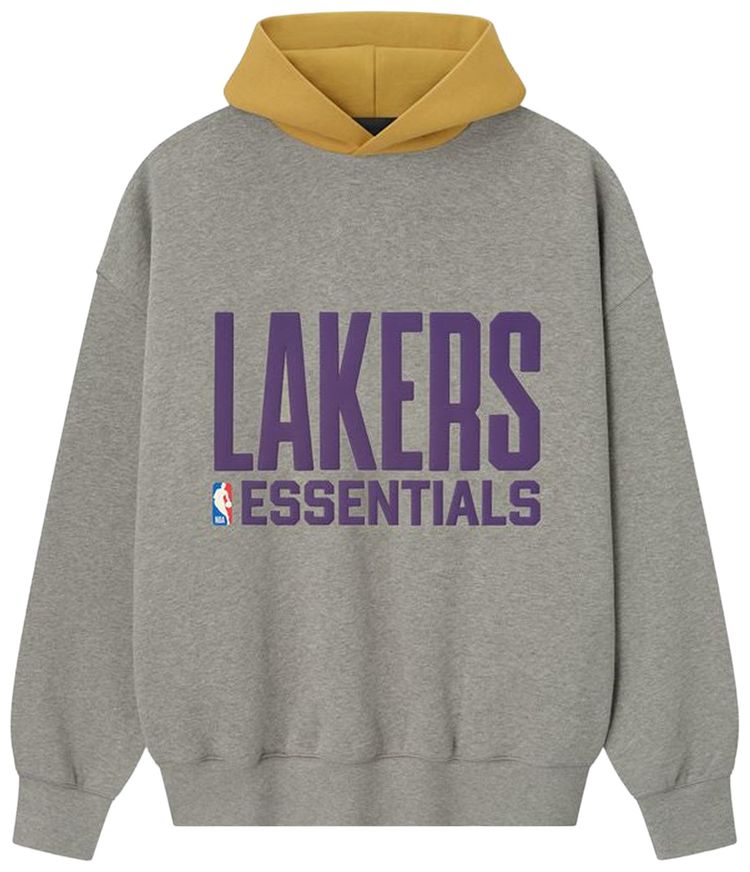 Fear of God Essentials x NBA Lakers Sport Hoodie Concrete HeatherCanyon