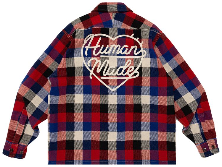 Human Made Wool Check Shirt Jacket Red