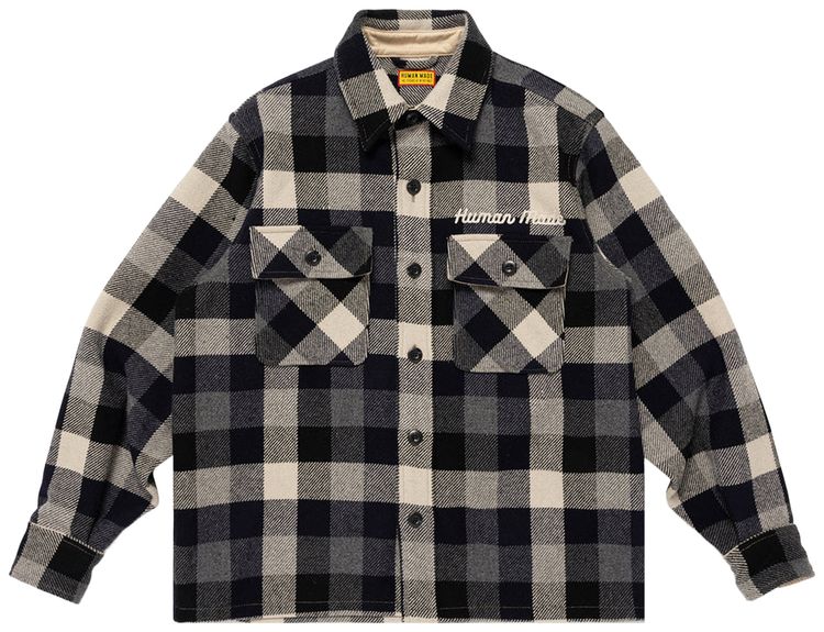 Human Made Wool Check Shirt Jacket Black