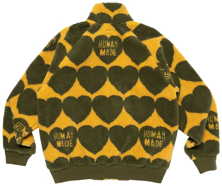 Human Made Heart Fleece Jacket Olive Drab