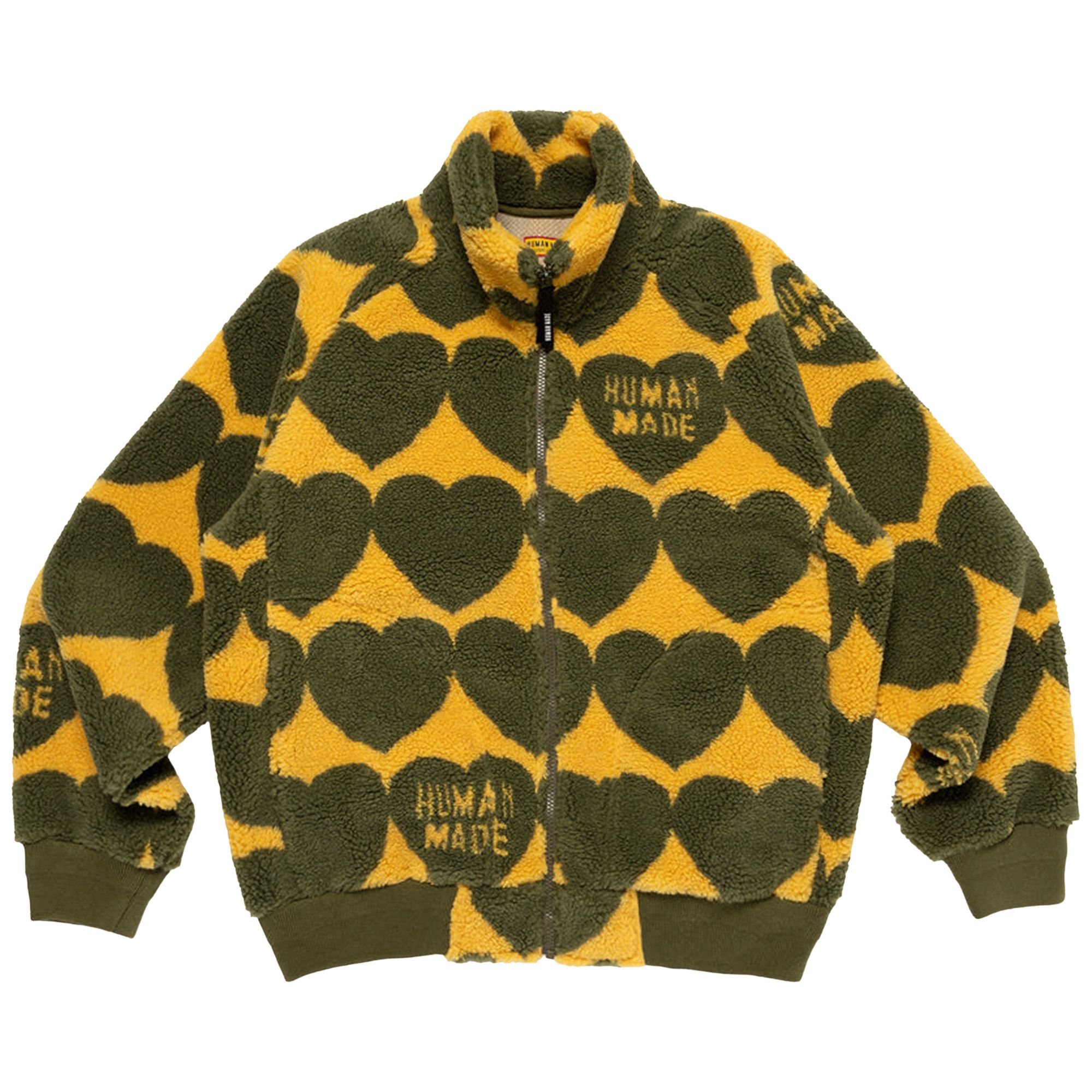 Buy Human Made Heart Fleece Jacket 'Olive Drab' - HM30JK026 OLIV