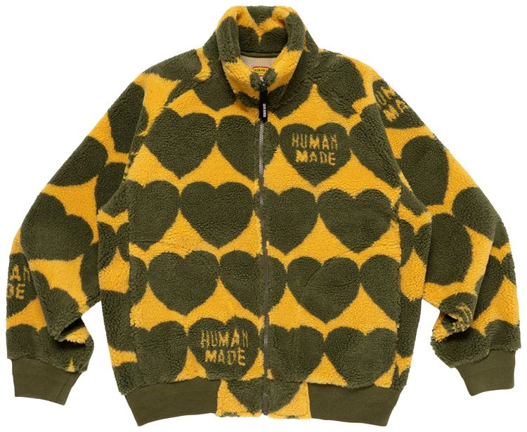 Human Made Heart Fleece Jacket Olive Drab