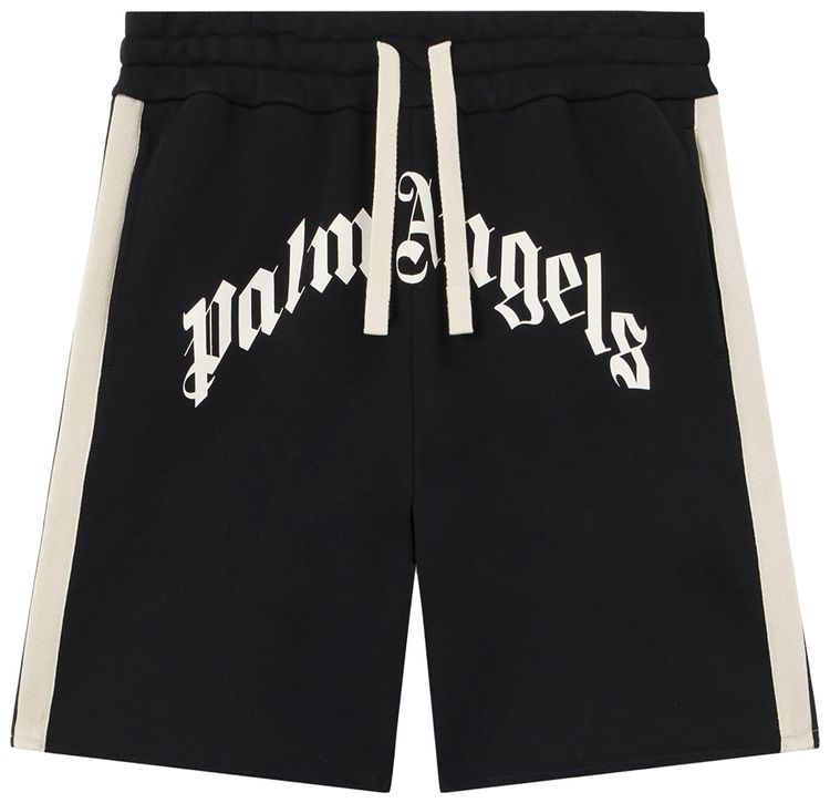 Palm Angels Curved Logo Track Sweatshorts BlackOff White