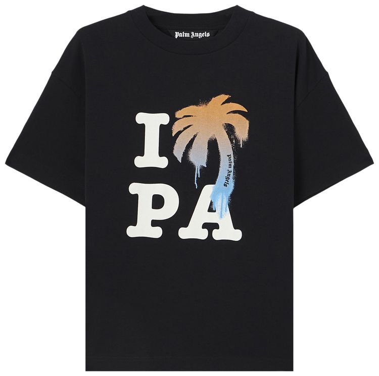 Palm Angels I Love Pa Regular Tee BlackWhite