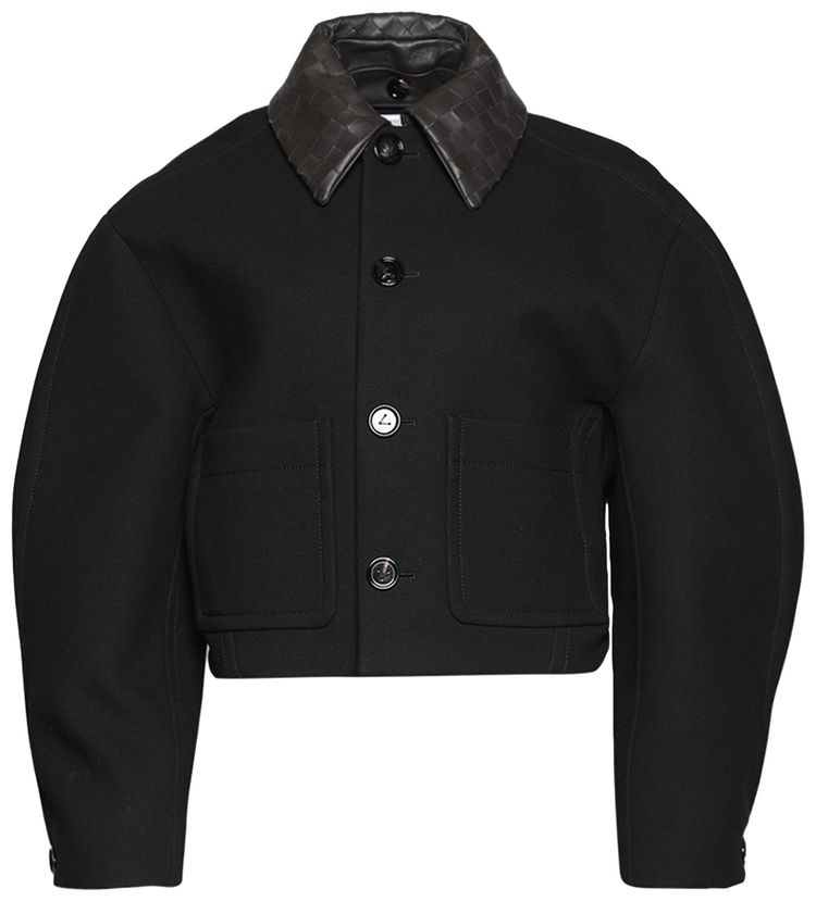 Bottega Veneta Structured Double Cotton Jacket Black