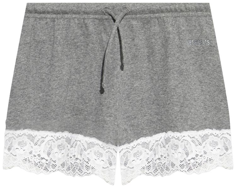 Vetements Lace Mini Shorts Grey Melange