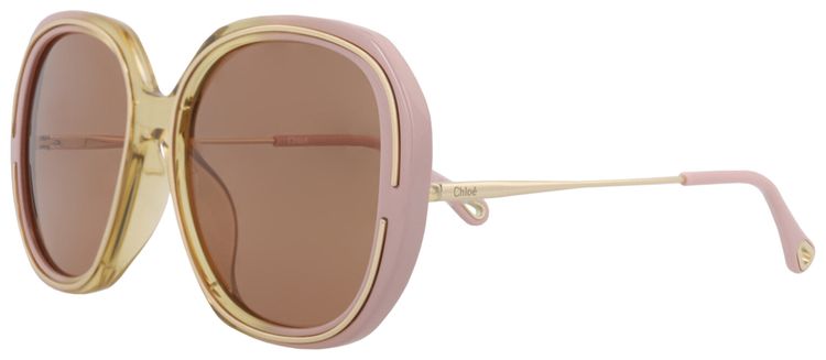 Chloe Round Frame Bio Injection Sunglasses PinkGoldBrown