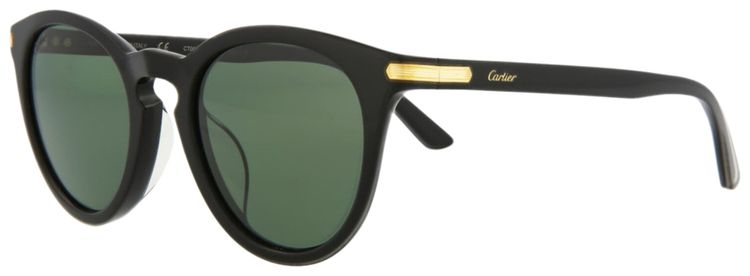 Cartier Round Frame Acetate Sunglasses BlackGreen