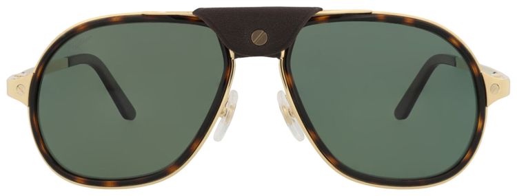 Cartier Aviator Frame Acetate Sunglasses HavanaGoldGreen