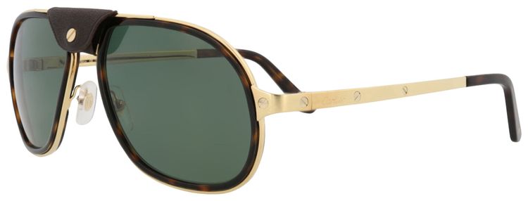 Cartier Aviator Frame Acetate Sunglasses HavanaGoldGreen
