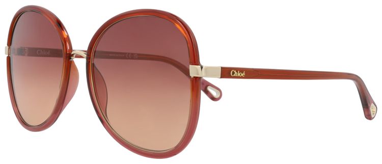 Chloe Round Frame Bio Injection Sunglasses Red