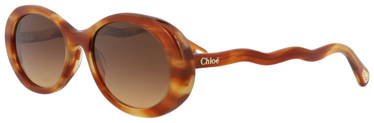 Chloe Round Frame Bio Acetate Sunglasses HavanaBrown