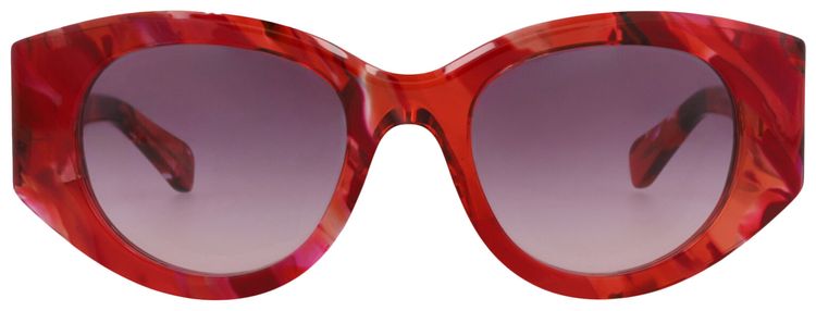 Chloe Round Frame Recycled Acetate Sunglasses RedViolet