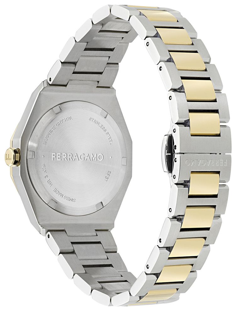Ferragamo Edge Diamond Watch Two Tone