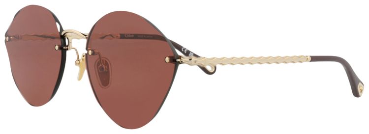 Chloe Cat Eye Frame Metal Sunglasses GoldRed