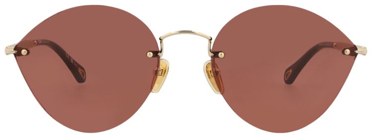 Chloe Cat Eye Frame Metal Sunglasses GoldRed