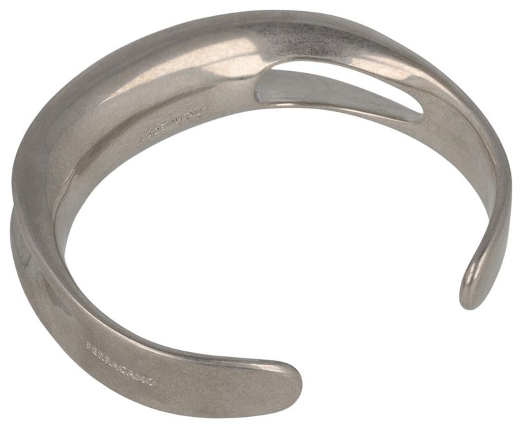 Ferragamo Asymmetrical Sculptural Bracelet Silver
