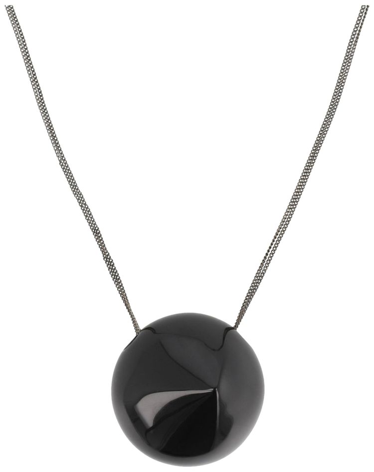 Ferragamo Sculptural Pendant Necklace Black