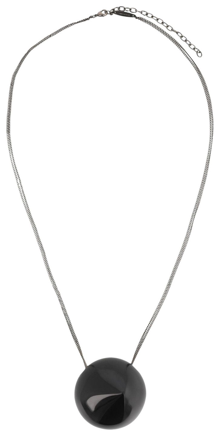 Ferragamo Sculptural Pendant Necklace Black