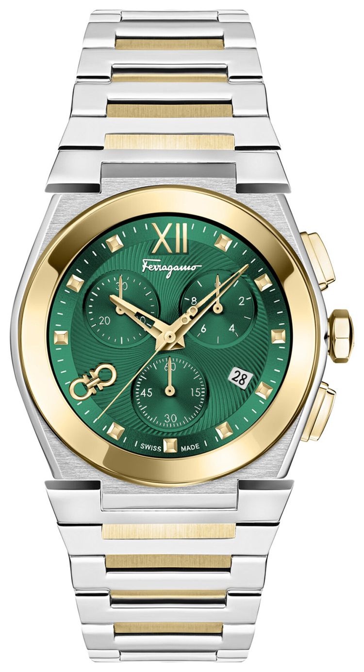 Ferragamo Vega Chrono Bracelet Watch Two Tone