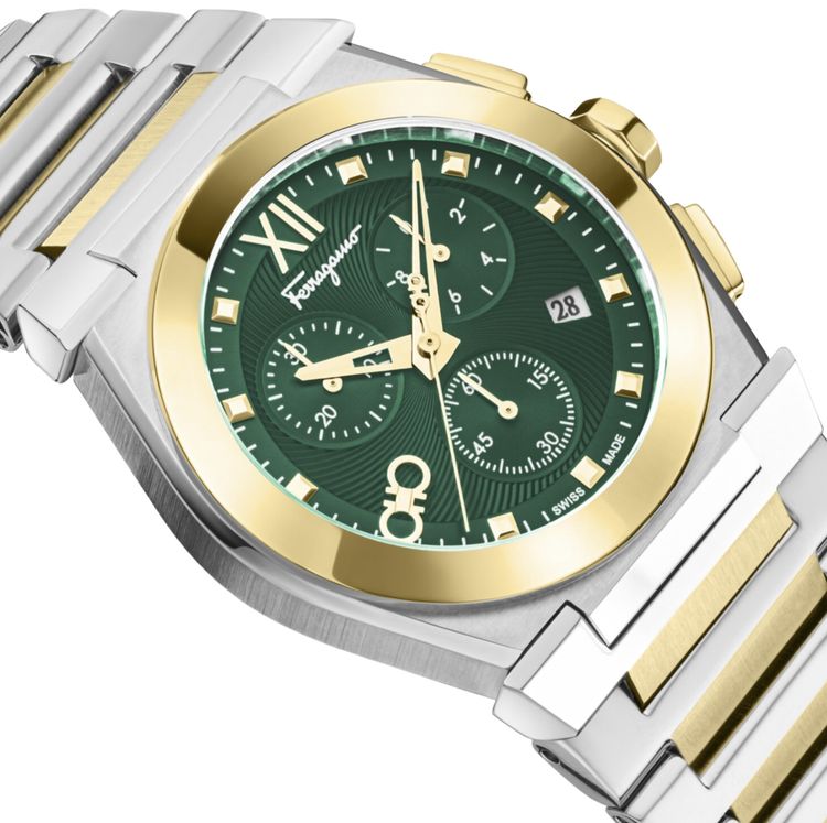 Ferragamo Vega Chrono Bracelet Watch Two Tone