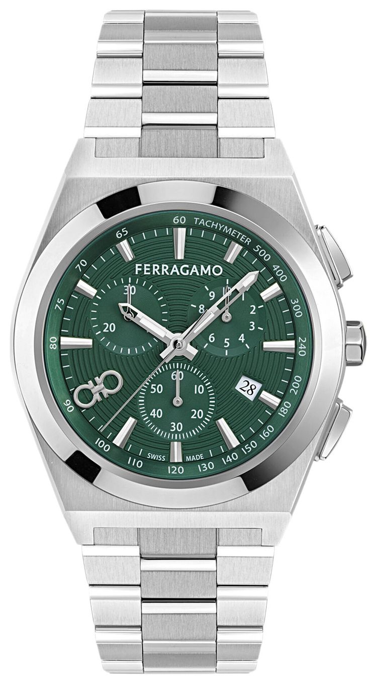 Ferragamo Vega Upper East Chrono Bracelet Watch Stainless Steel