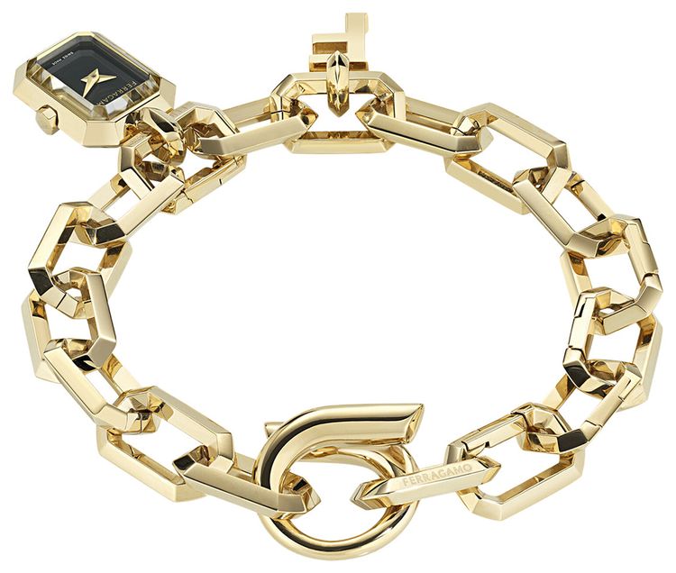 Ferragamo Charm Bracelet Watch Gold