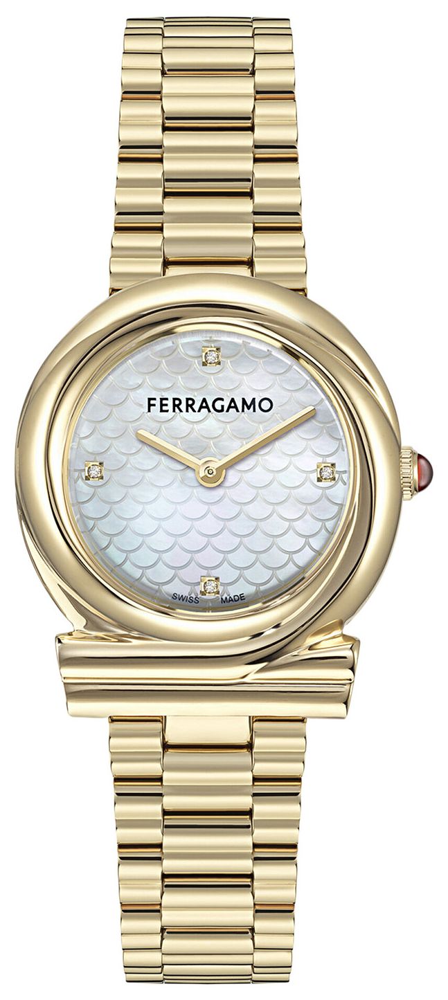 Ferragamo Gancini Twisted Bracelet Watch Gold