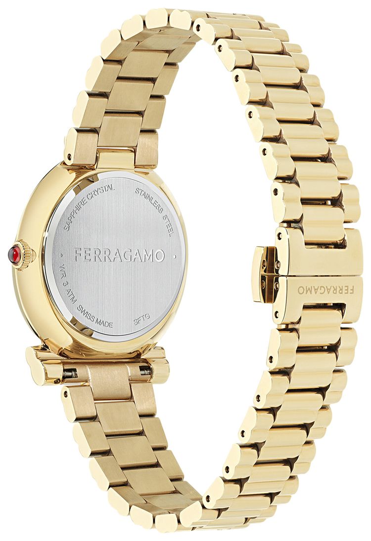 Ferragamo Gancini Twisted Bracelet Watch Gold