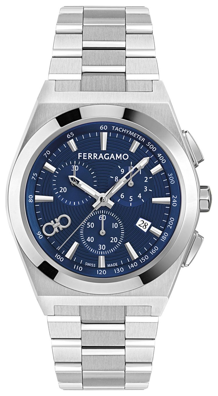 Ferragamo Vega Upper East Chrono Bracelet Watch Stainless Steel